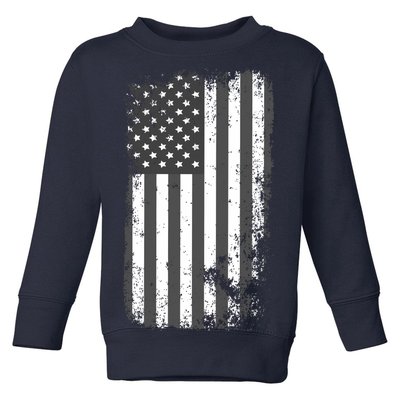 Grey Style Vintage torn USA American Flag Toddler Sweatshirt