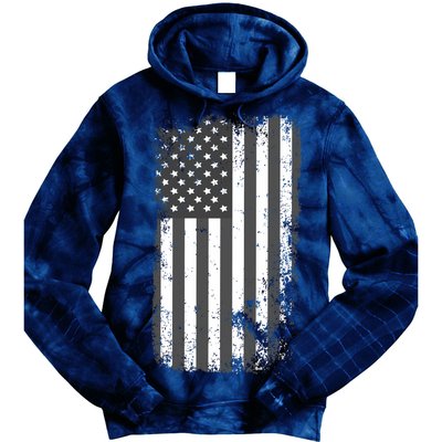 Grey Style Vintage torn USA American Flag Tie Dye Hoodie