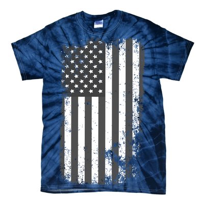 Grey Style Vintage torn USA American Flag Tie-Dye T-Shirt