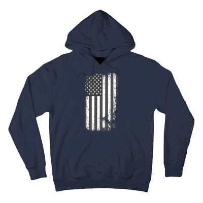 Grey Style Vintage torn USA American Flag Tall Hoodie