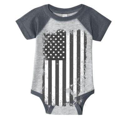 Grey Style Vintage torn USA American Flag Infant Baby Jersey Bodysuit