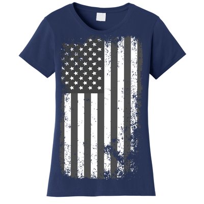 Grey Style Vintage torn USA American Flag Women's T-Shirt