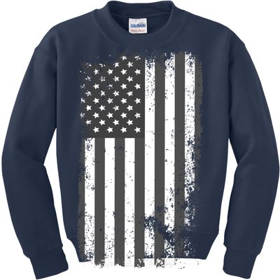 Grey Style Vintage torn USA American Flag Kids Sweatshirt