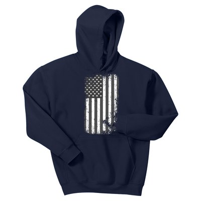 Grey Style Vintage torn USA American Flag Kids Hoodie