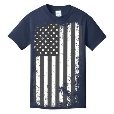 Grey Style Vintage torn USA American Flag Kids T-Shirt