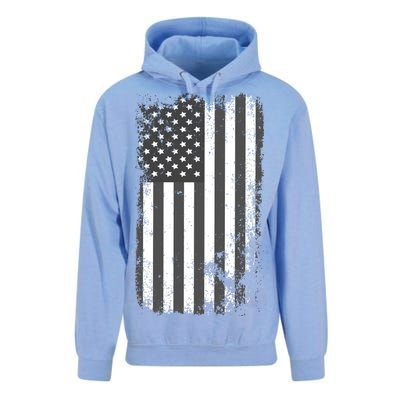 Grey Style Vintage torn USA American Flag Unisex Surf Hoodie