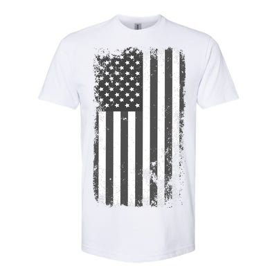 Grey Style Vintage torn USA American Flag Softstyle CVC T-Shirt