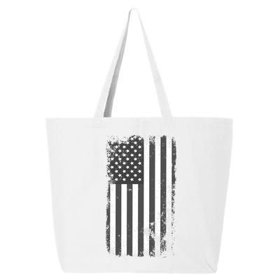 Grey Style Vintage torn USA American Flag 25L Jumbo Tote