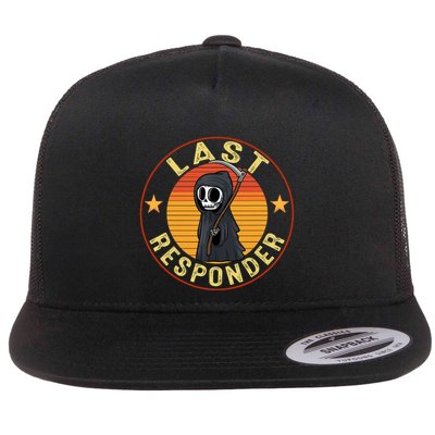 Grim Reaper Funny Dark Meme Mortician Last Responder Vintage Flatbill Hat