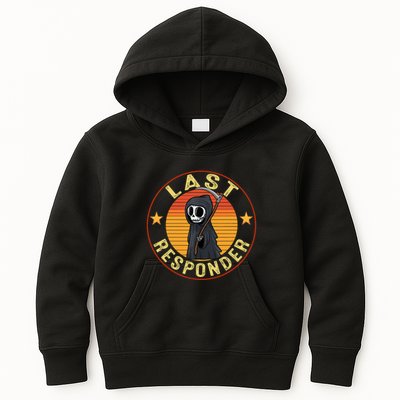 Grim Reaper Funny Dark Meme Mortician Last Responder Vintage Kids Hoodie