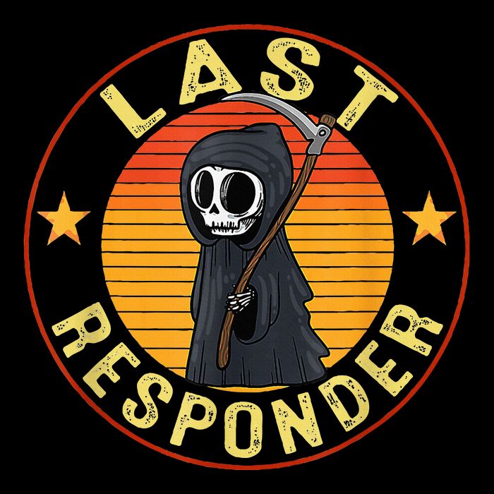 Grim Reaper Funny Dark Meme Mortician Last Responder Vintage Apron