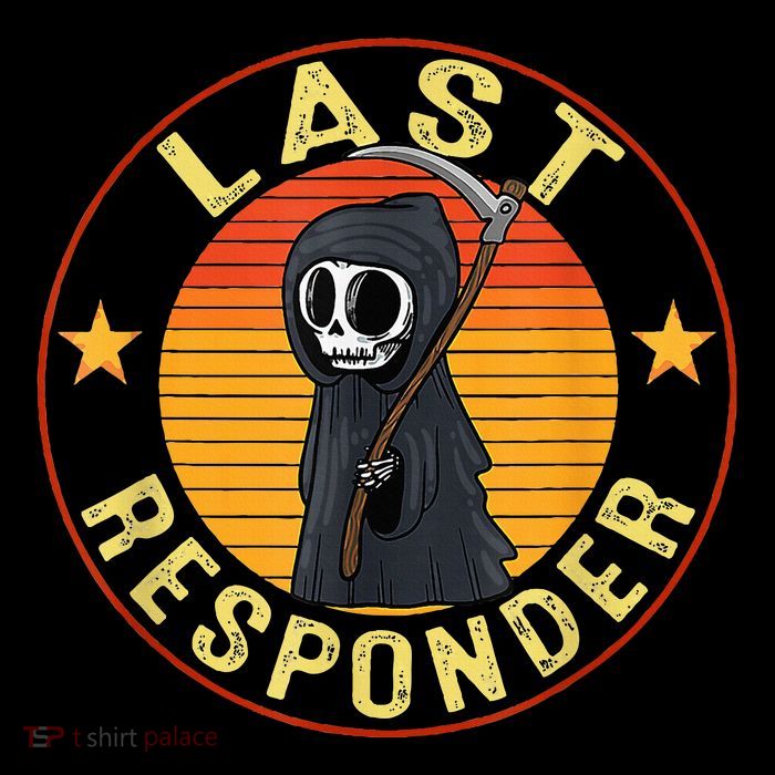 Grim Reaper Funny Dark Meme Mortician Last Responder Vintage Button
