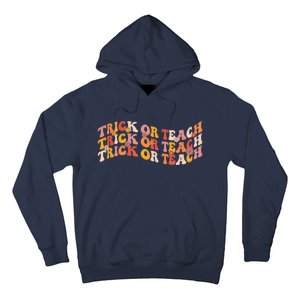 Groovy Retro Floral Halloween Trick or Teach Hoodie