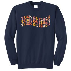 Groovy Retro Floral Halloween Trick or Teach Tall Sweatshirt