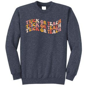 Groovy Retro Floral Halloween Trick or Teach Sweatshirt