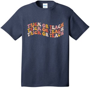 Groovy Retro Floral Halloween Trick or Teach T-Shirt