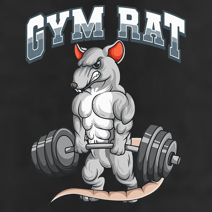 Gym Rat Fitness Bodybuilding 7 Panel Mesh Trucker Snapback Hat