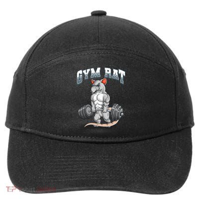 Gym Rat Fitness Bodybuilding 7-Panel Snapback Hat