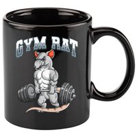 Gym Rat Fitness Bodybuilding 11oz C Handle Ceramic Mug