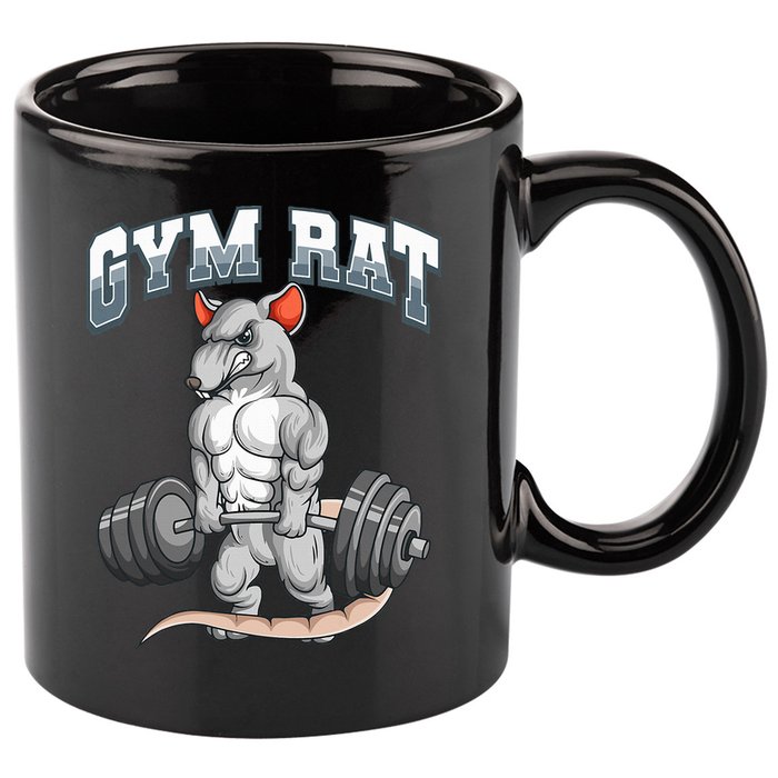 Gym Rat Fitness Bodybuilding 11oz C Handle Ceramic Mug