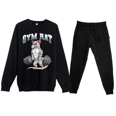 Gym Rat Fitness Bodybuilding Premium Crewneck Sweatsuit Set