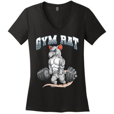Gym Rat Fitness Bodybuilding Women's V-Neck T-Shirt