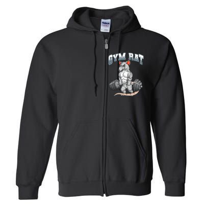 Gym Rat Fitness Bodybuilding Full Zip Hoodie