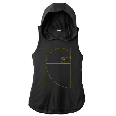 Golden Ratio Fibonacci Sequences Ladies PosiCharge Tri-Blend Wicking Draft Hoodie Tank