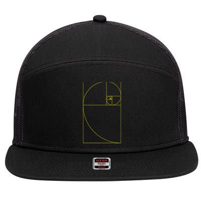 Golden Ratio Fibonacci Sequences 7 Panel Mesh Trucker Snapback Hat