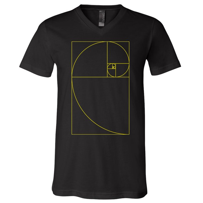 Golden Ratio Fibonacci Sequences V-Neck T-Shirt