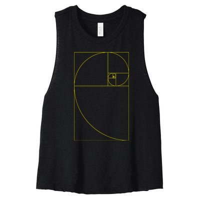 Golden Ratio Fibonacci Sequences Women's Racerback Cropped Tank