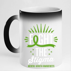 Green Ribbon Fight The Stigma Tal Health Awareness Great Gift 11oz Black Color Changing Mug