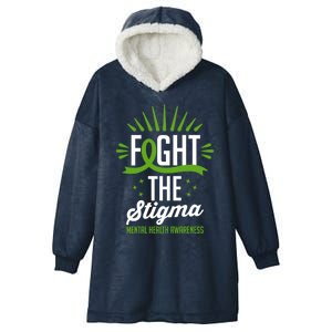 Green Ribbon Fight The Stigma Tal Health Awareness Great Gift Hooded Wearable Blanket