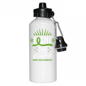 Green Ribbon Fight The Stigma Tal Health Awareness Great Gift Aluminum Water Bottle