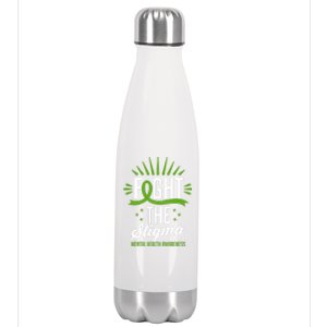 Green Ribbon Fight The Stigma Tal Health Awareness Great Gift Stainless Steel Insulated Water Bottle