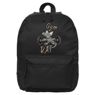 Gym RAT Fitness Barbell Motivational Workout 16 in Basic Backpack