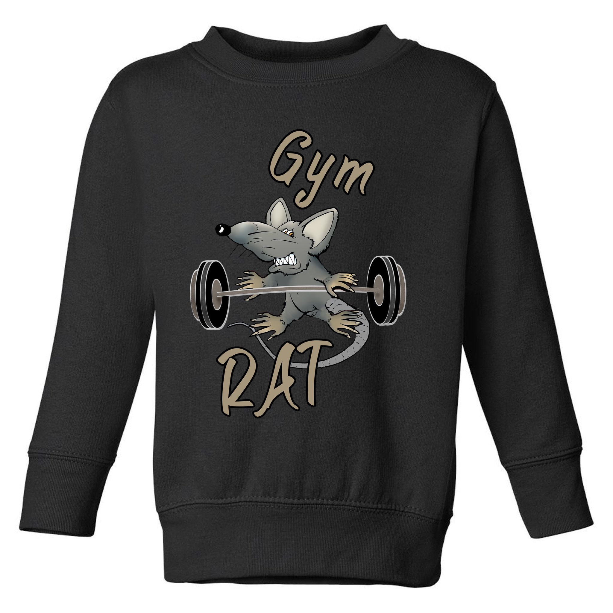 Gym RAT Fitness Barbell Motivational Workout Toddler Sweatshirt