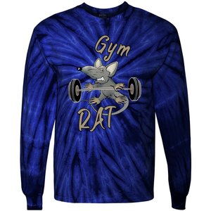 Gym RAT Fitness Barbell Motivational Workout Tie-Dye Long Sleeve Shirt