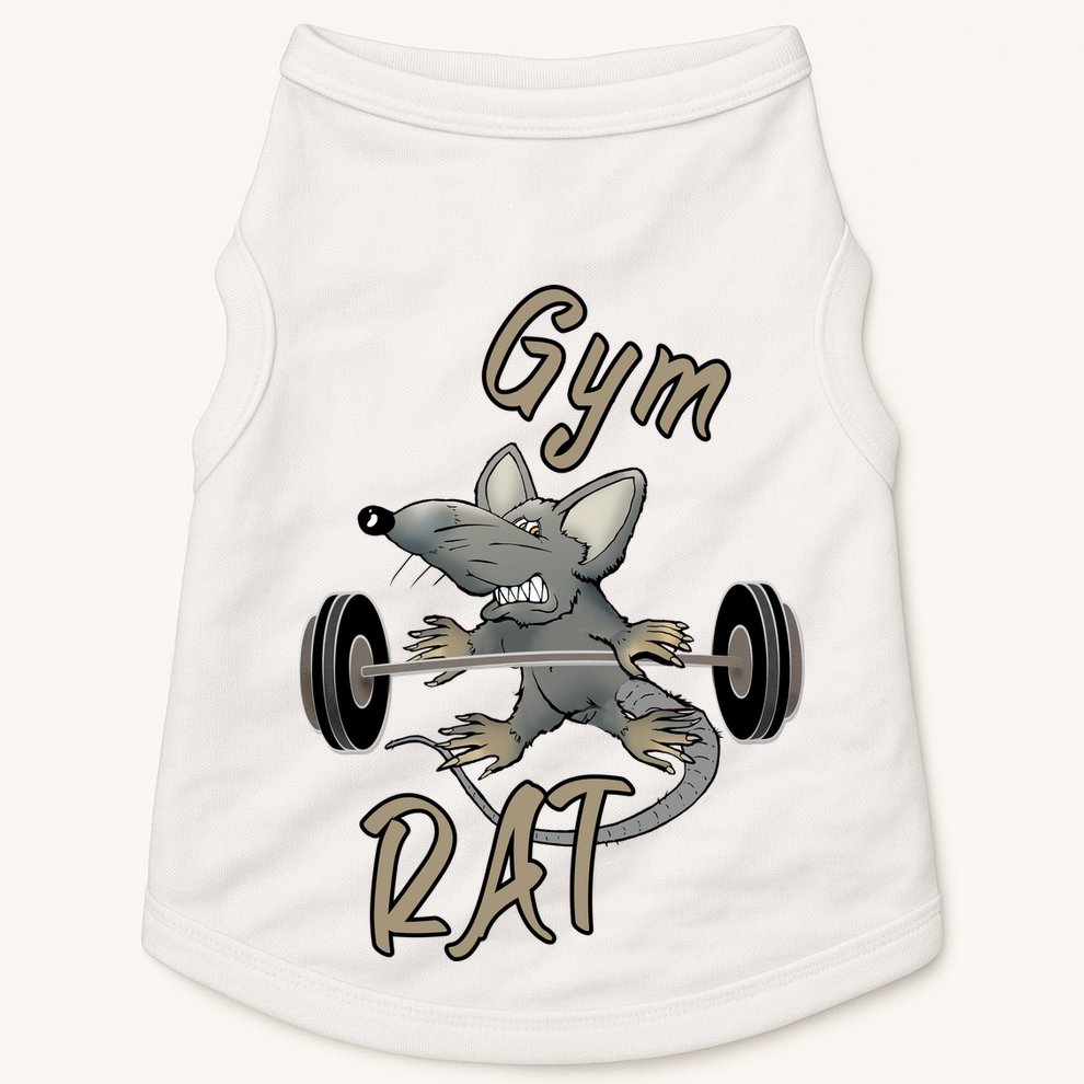 Gym RAT Fitness Barbell Motivational Workout Doggie Tank
