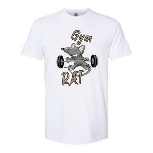 Gym RAT Fitness Barbell Motivational Workout Softstyle CVC T-Shirt