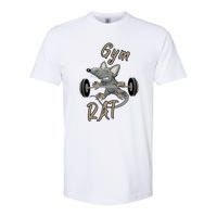 Gym RAT Fitness Barbell Motivational Workout Softstyle CVC T-Shirt