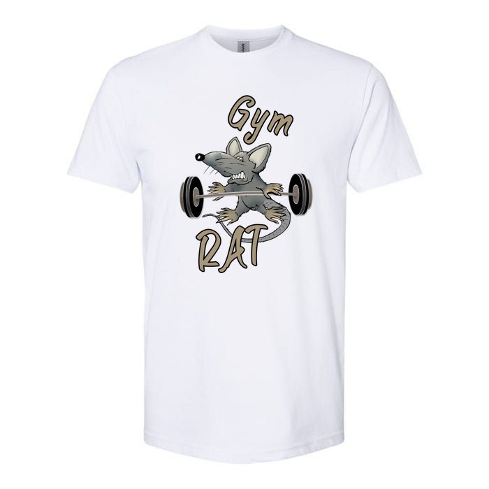 Gym RAT Fitness Barbell Motivational Workout Softstyle CVC T-Shirt