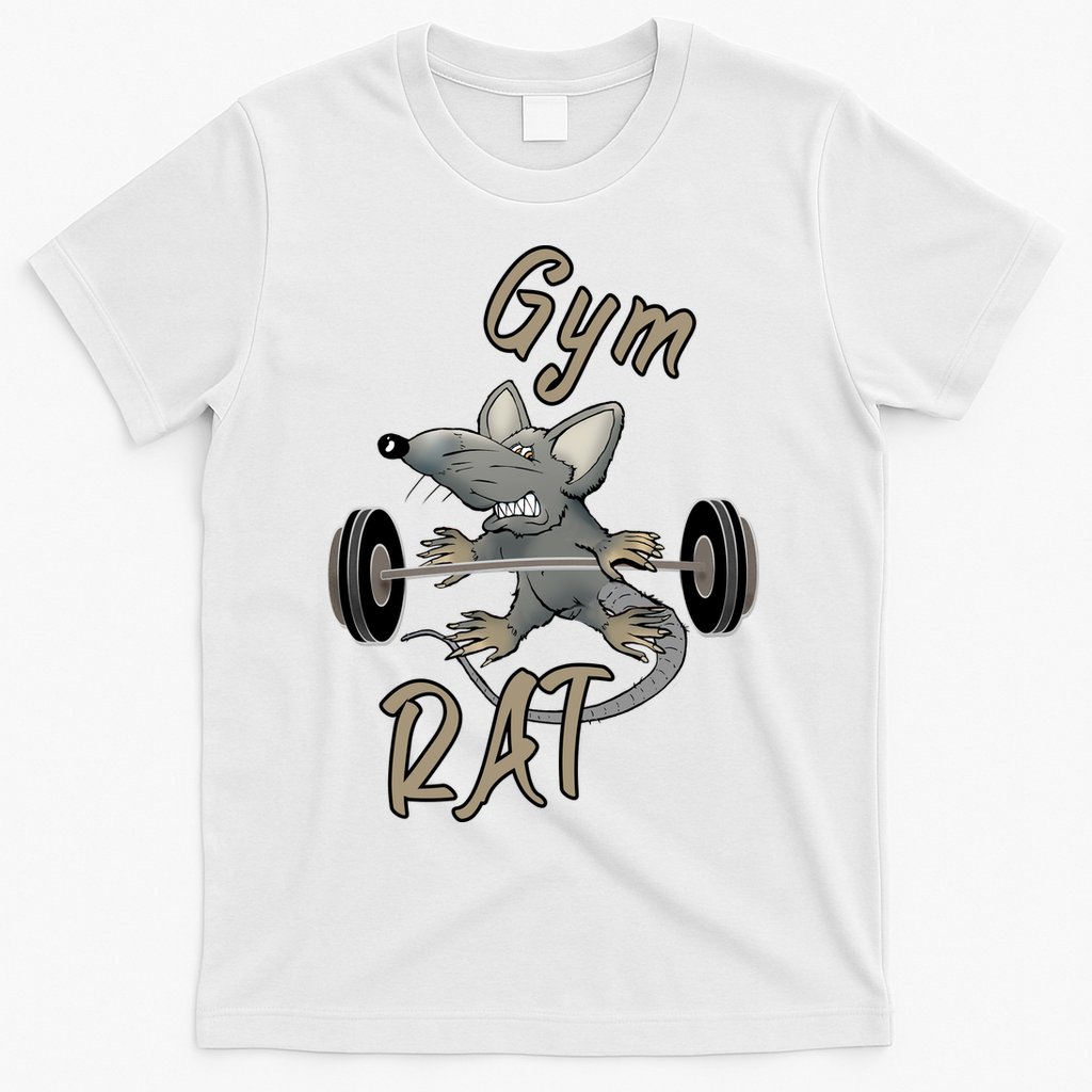 Gym RAT Fitness Barbell Motivational Workout T-Shirt