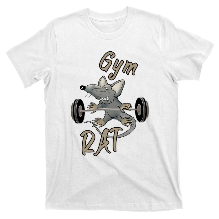 Gym RAT Fitness Barbell Motivational Workout T-Shirt