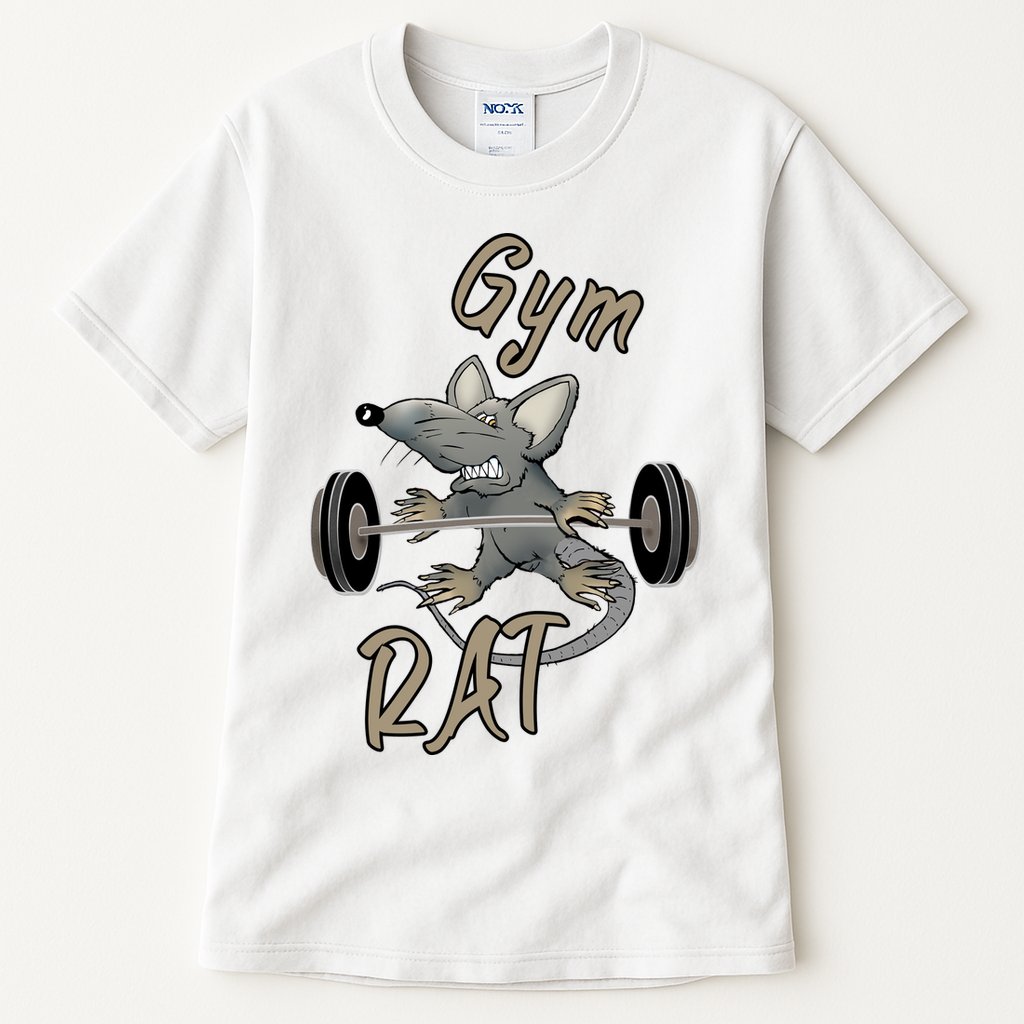 Gym RAT Fitness Barbell Motivational Workout Tall T-Shirt