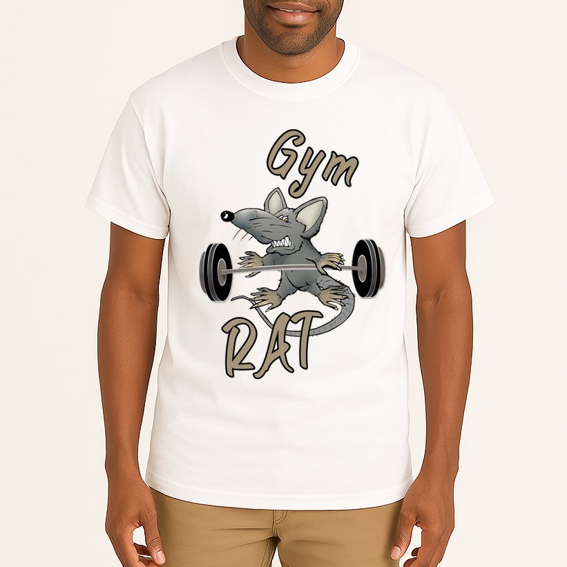 Gym RAT Fitness Barbell Motivational Workout Tall T-Shirt