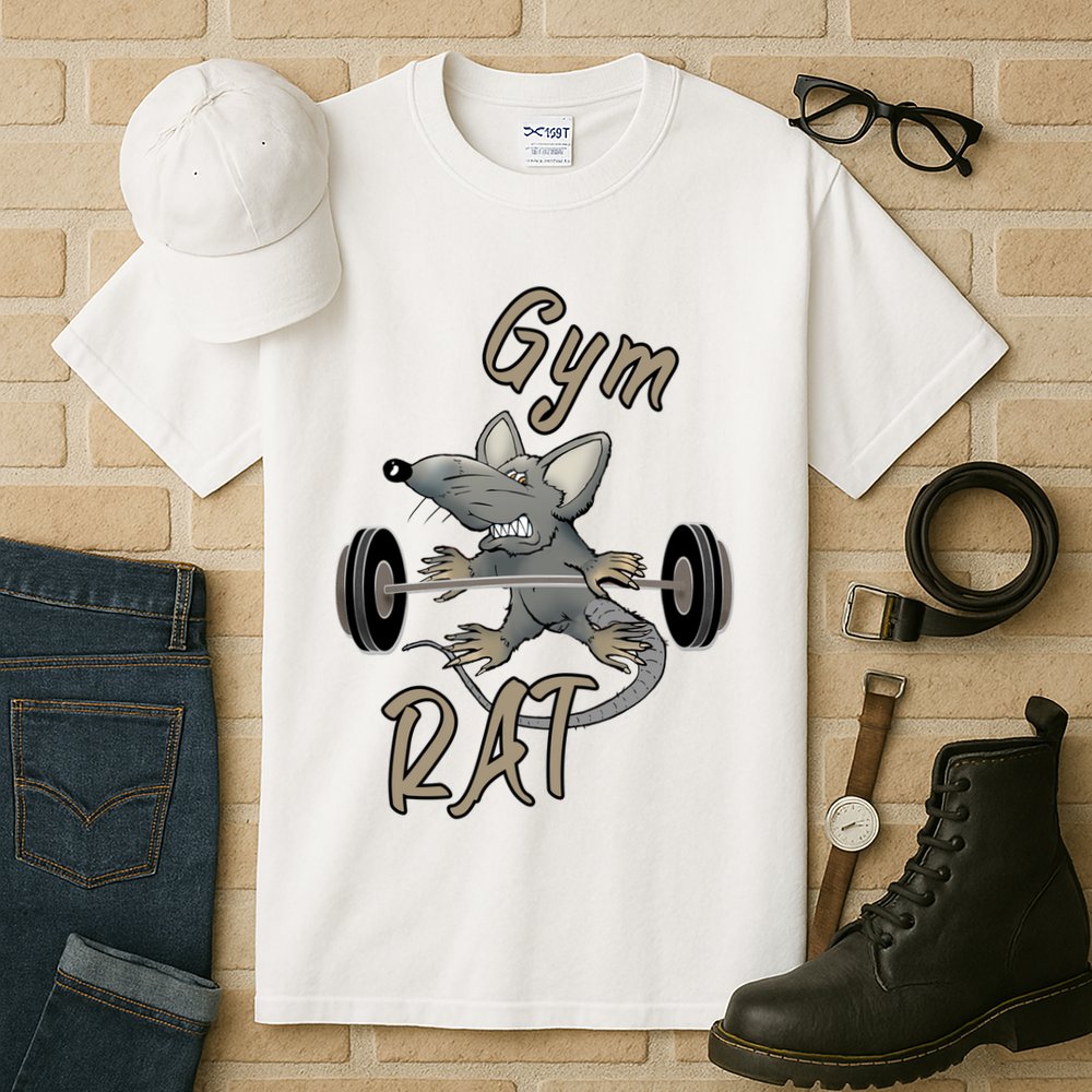 Gym RAT Fitness Barbell Motivational Workout Tall T-Shirt