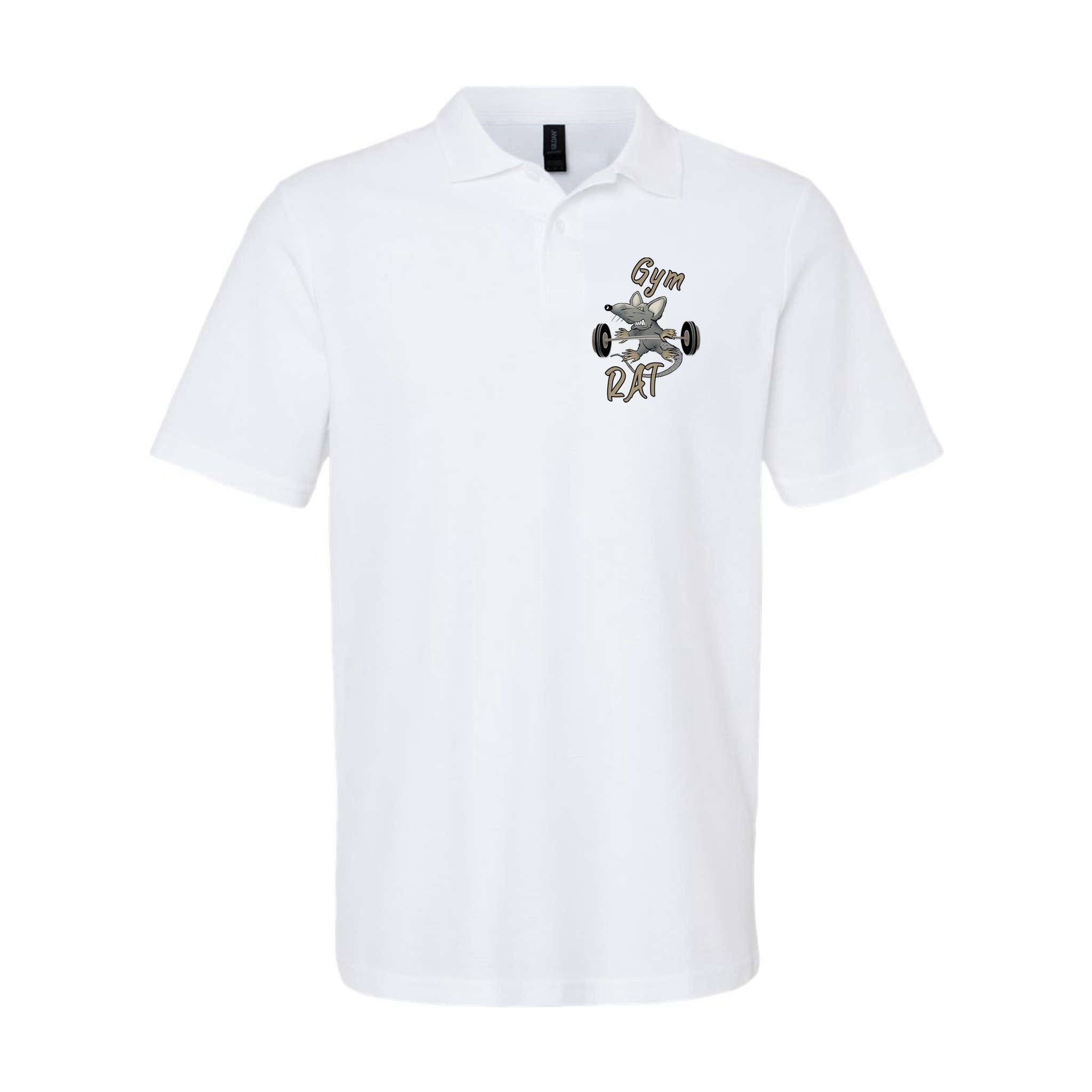 Gym RAT Fitness Barbell Motivational Workout Polo