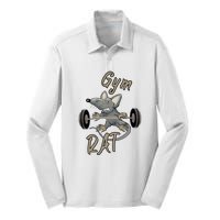 Gym RAT Fitness Barbell Motivational Workout Silk Touch Performance Long Sleeve Polo