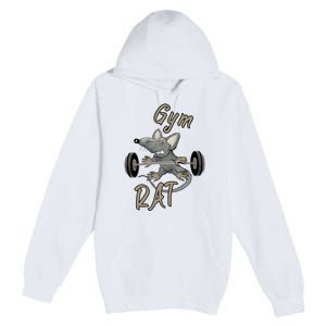 Gym RAT Fitness Barbell Motivational Workout Premium Pullover Hoodie